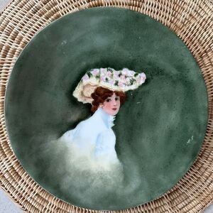 1903 Haviland plate portrait woman Limoge Belle Époque Art Nouveau